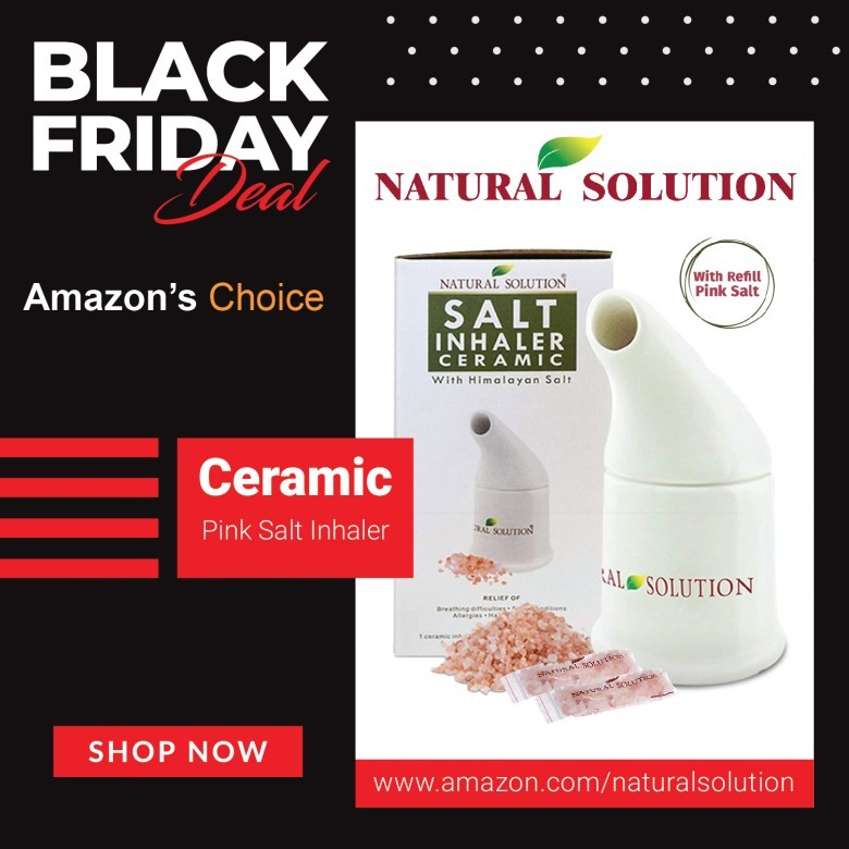 Black Friday Limited Time Deal Natural Solution Ceramic Pink Salt Inhaler