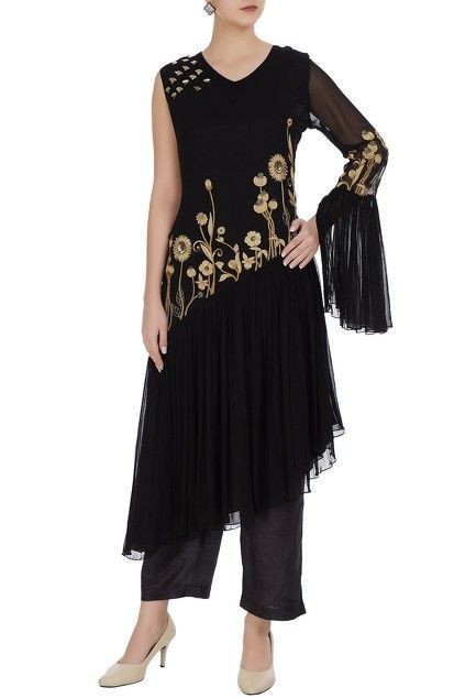 Black Color Plazo Suit
