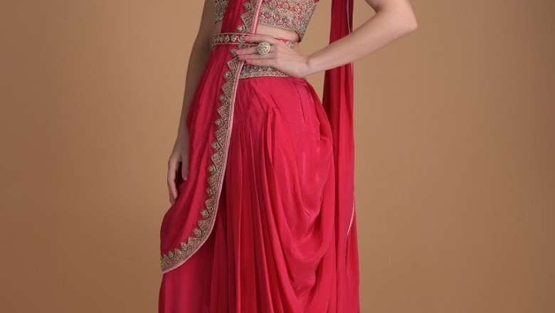 Dhoti Saree Online | Pre-stitched Dhoti Saree | Pant Style Saree | Plazo Saree Online | Plazo Saree