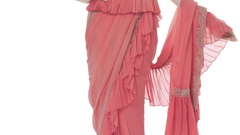 Buy Ruffle Saree Online | Designer Frill Saree | Ruffle Saree Blouse | Fringe Saree