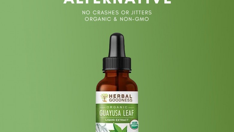 GUAYUSA LEAF LIQUID EXTRACT - 12OZ BOTTLE - ORGANIC CLEAN ENERGY - COFFEE ALTERNATIVE NO CRASH OR JITTERS - BY HERBAL GOODNESS