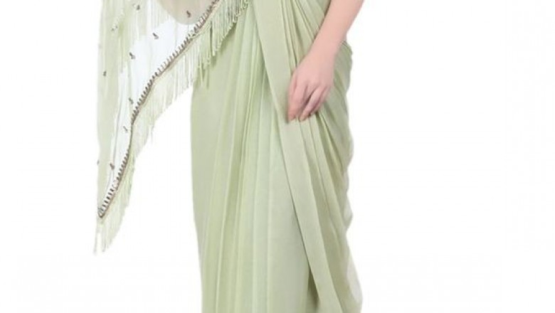 Buy Saree Gown Online | Ready To Wear Saree | Saree Style Gown | Pre Draped Saree | Stitched Saree Gown