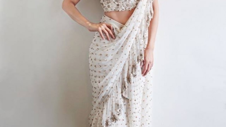 Ruffle Saree | Designer Frill Saree | Ruffle Saree Blouse | Stitched Frills Saree | Fringe Saree