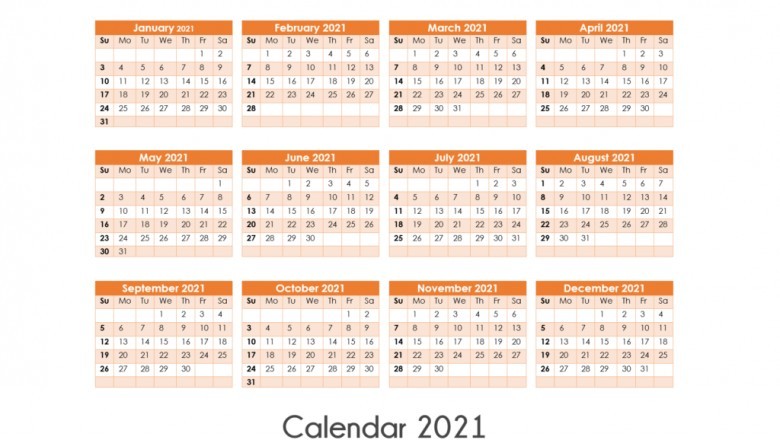 February 2021 calendar