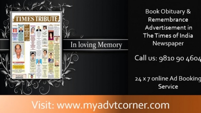 Obituary Advertisement in Newspaper