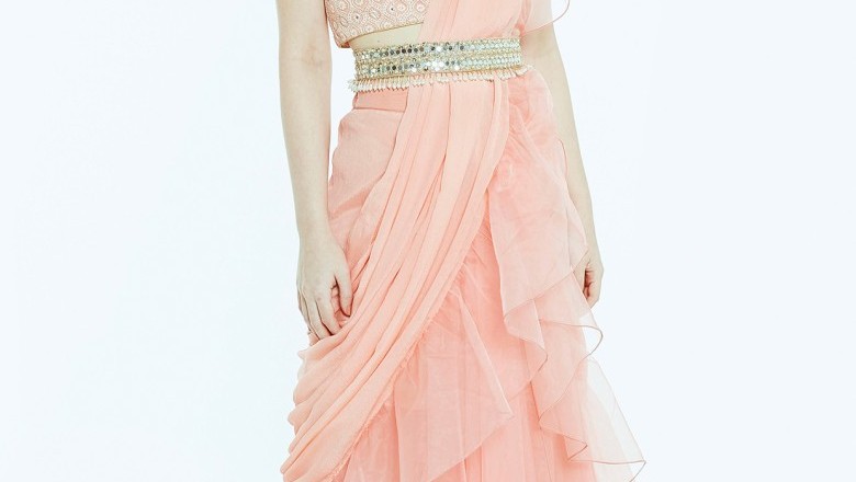 Buy Stitched Ruffle Saree and Frill Saree Online Shopping In India