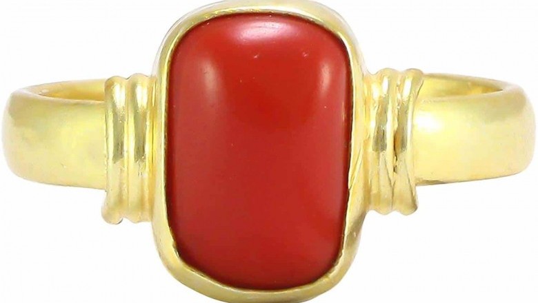 Natural Original Top Quality Red Coral (Moonga) Ring