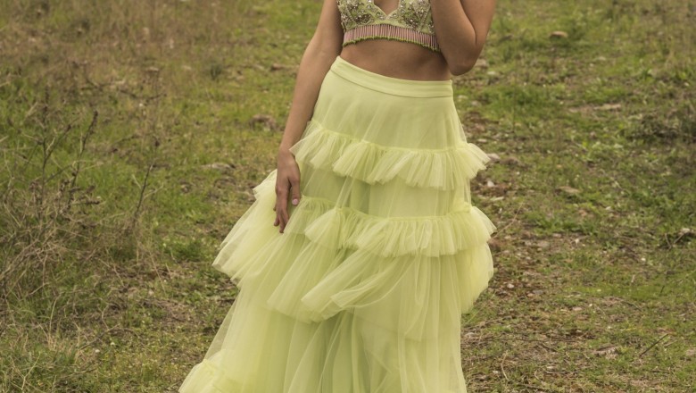 Crop Top And Skirt Lehenga | Long Skirt With Crop Top | Crop Top And Skirt