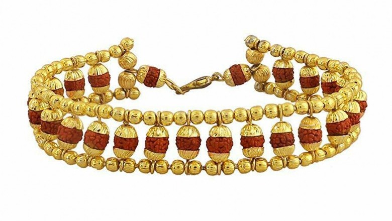 Buy online gold chain Rudraksha Bracelet for men, ladies at best price