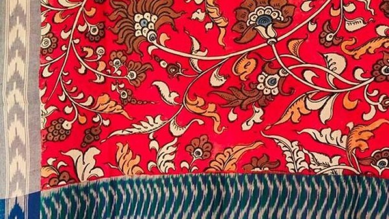Kalamkari Dupatta | Kalamkari Silk Dupatta | Luxurionworld