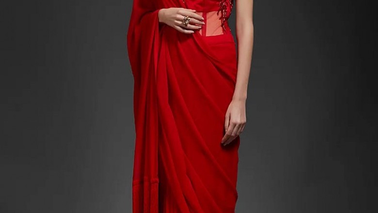 Buy saree gown and saree style gown designer outfits at reasonable prices
