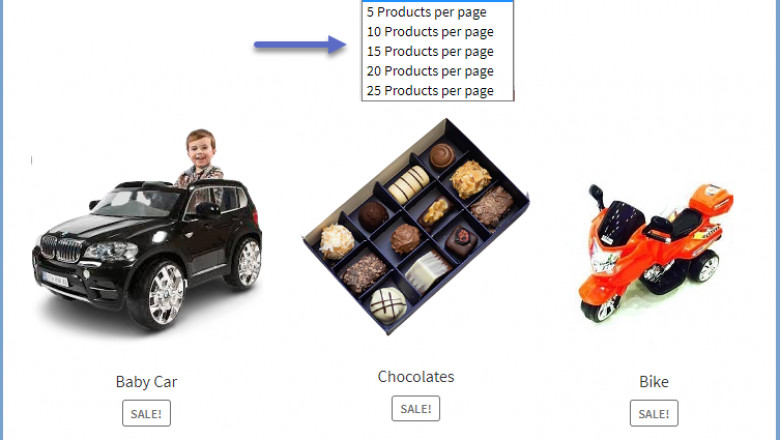 Woocommerce products per page