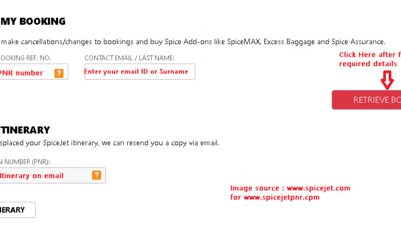 Spicejet pnr status