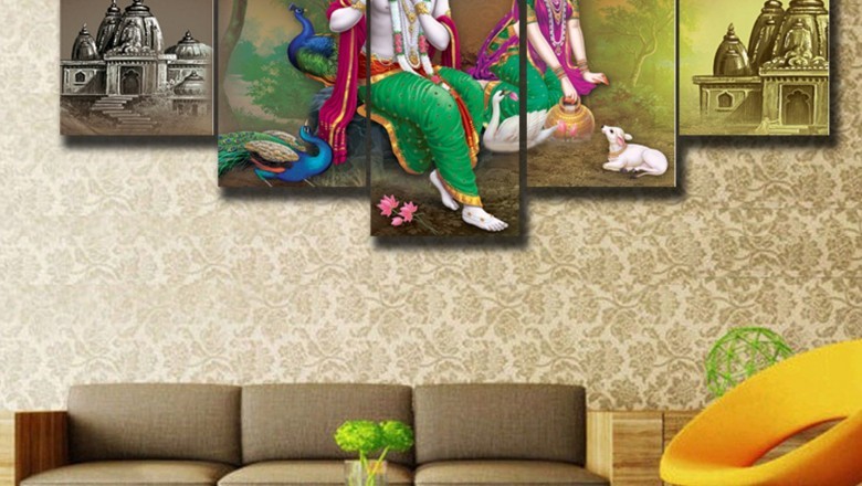 Radha Krishna Temple Backdrop Canvas Art, Large Canvas | Buy With Print My Space on Etsy