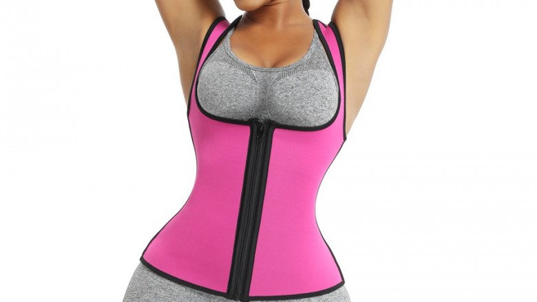 Front Zipper 7 Steel Bones Neoprene Sweat Vest Calories Burning