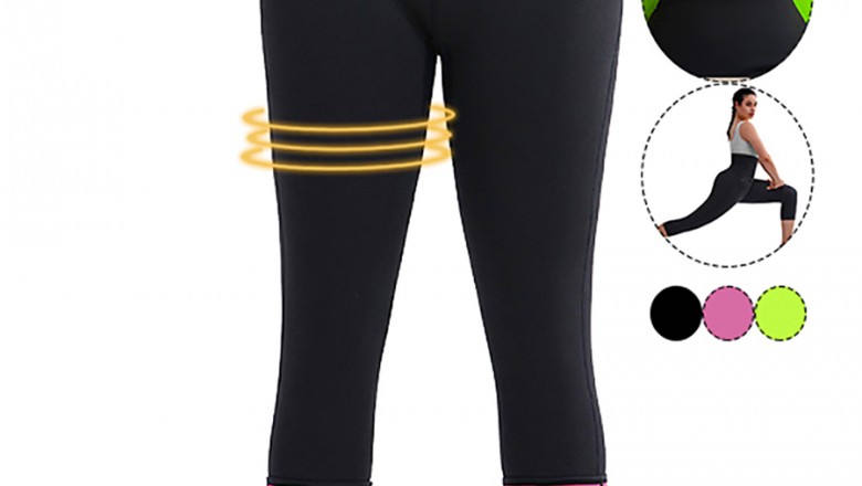 Power Slim Rose Red High Waist Neoprene Pants 3/4 Length Weight Loss