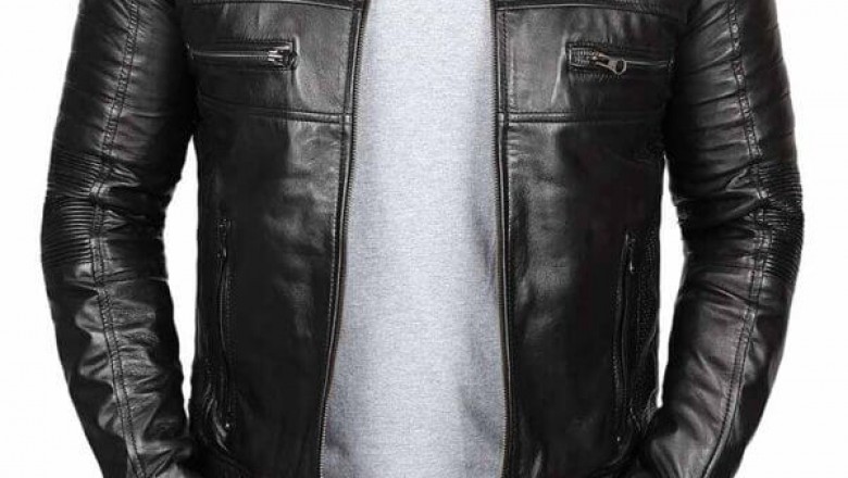 Austin PU Mens Black Cafe Racer Leather Jacket