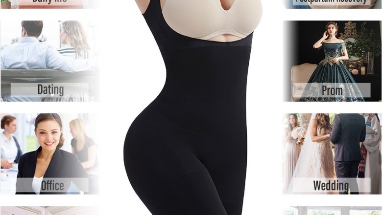 Black Seamless Full Body Shaper With Adjustable Straps Anti-Slip