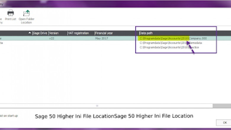 Steps : Sage 50 2019 or Higher InI File location