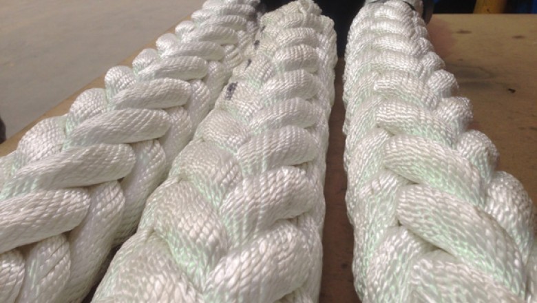 A synthetic rope is constructed by braiding different synthetic materials together to create the last product