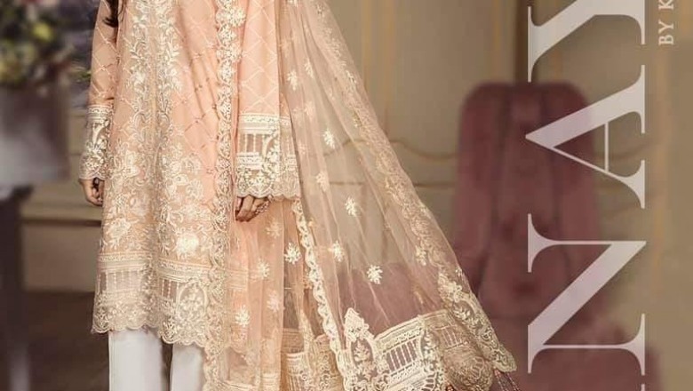 Embroidered Net Dupatta Lawn Suits
