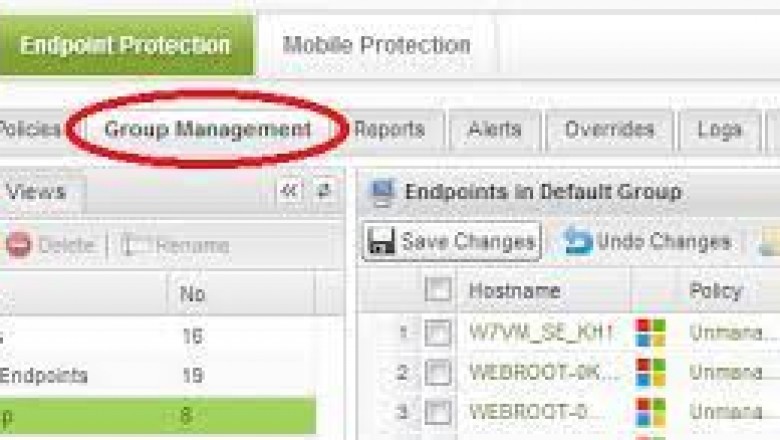 Manage Groups using the Endpoint Protection console in Webroot.com/safe