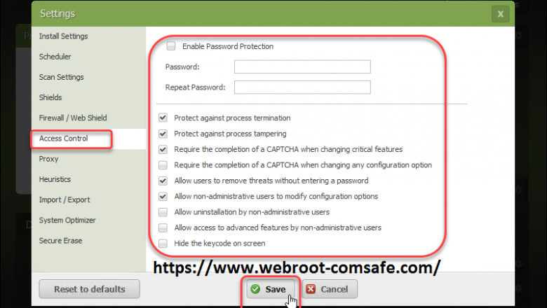 How to Change System Control Settings in Webroot?