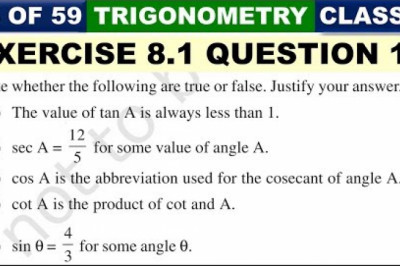 NCERT Solutions for Exercise 8.1 Introduction to Trigonometry Class 10 Maths