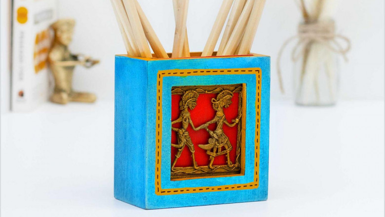 Handgjorda Träinredning och pennhållare