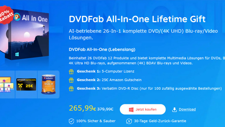DVDFab All-In-One ist die perfekte Kombination aus allen DVDFab 12 Produkten, und kann alle Arten von Problemen mit DVD/Blu-ray/Video lösen.