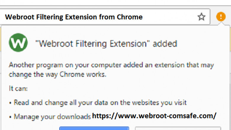 How To Remove Webroot Filtering Extension From Chrome?