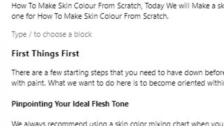 How To Make Skin Colour From Scratch