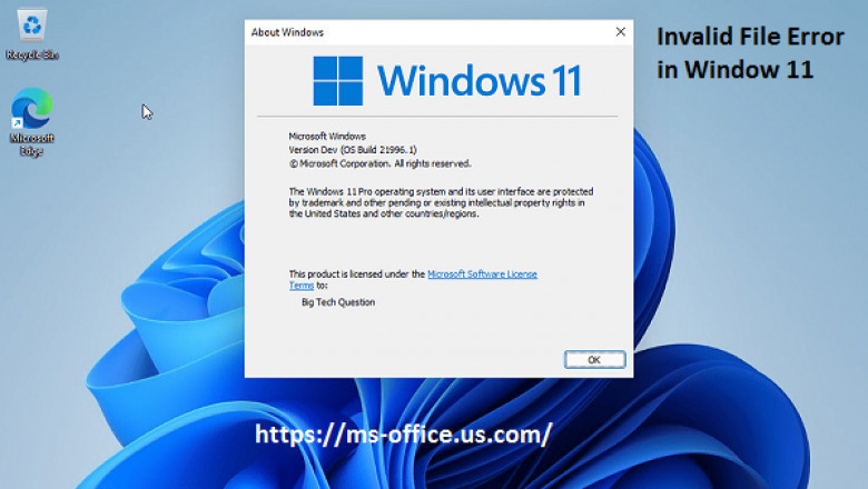 How To Resolve Exception on Invalid File Error in Window 11?