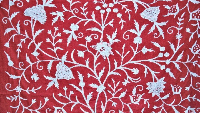 Crewel Embroidered Fabric