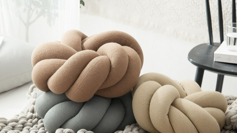 Regina Cotton DIY Hand Knot Back Cushions Cozy Car Lumbar Hand Rest Pillows Sofa Seat