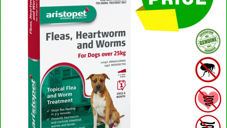 Aristopet 3 Pipettes Flea Heartworm Worm Control for Over 25 Kg Dogs