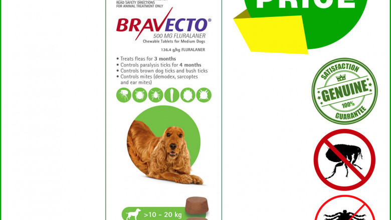 BRAVECTO 2 Chews for 10 to 20 Kg Dogs 3 months Tick and Flea Protection