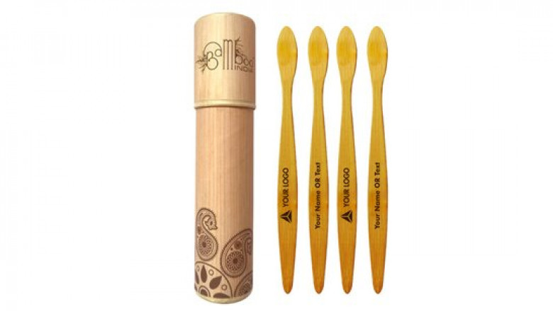 Buy Standard Customized Bamboo Toothbrush Pack of 4