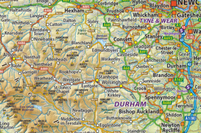 Map of North England- Guide to UK