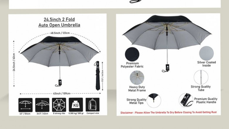 Buy Promotional 24 inch Double Fold Umbrella with Logo Printed