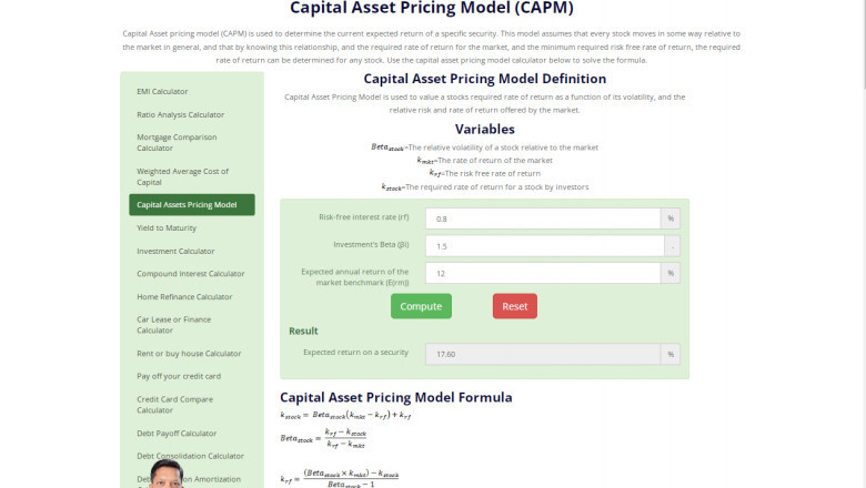 Capital Asset Pricing Model Formulas