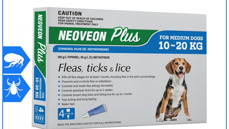 Neoveon Plus For Dogs 10 to 20 Kg BLUE Flea Tick Treatment