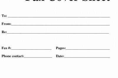 fax cover sheet