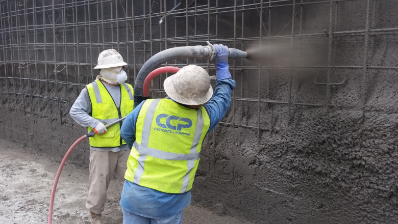 Shotcrete; is a concrete or mortar conveyed through a hose and the pneumatically projected at high velocity onto a surface