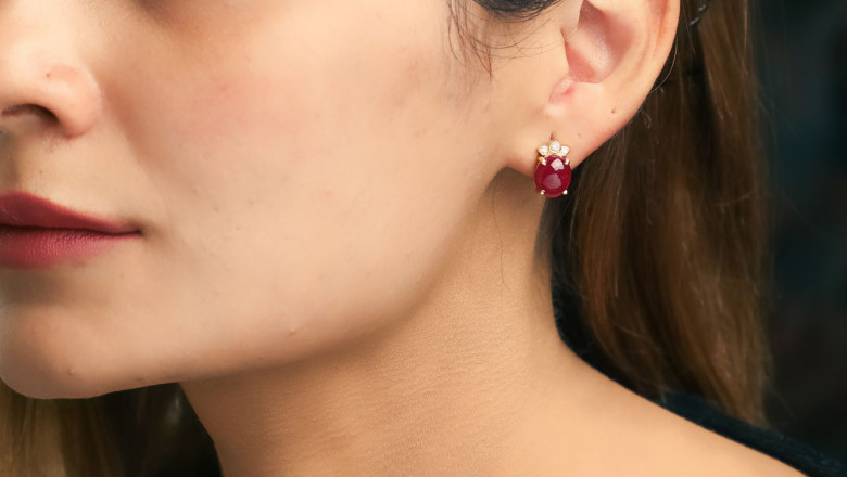 Ruby Diamond Earrings