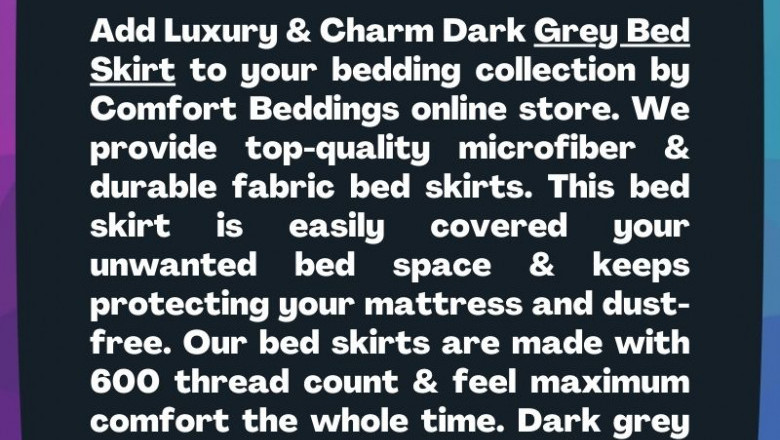 100% Microfiber Dark Grey Ruffled Bed Skirt