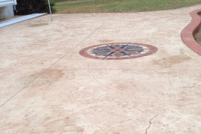 Decorative stamped concrete patio in Fredericksburg VA