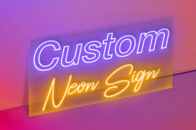 How can you create a custom neon sign board?