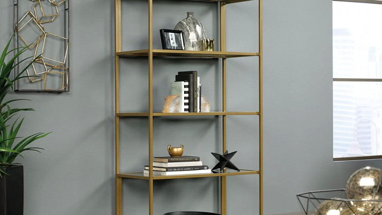 Bookshelf Design, Study Table With Bookshelf Design, Modern Study Table With Bookshelf Design, Bookshelf Design On Wall | Furniture