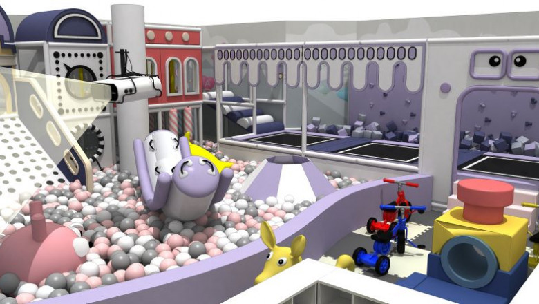 What are the different types of children's indoor playground equipment?